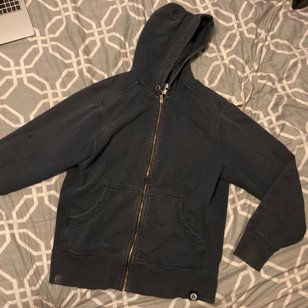 Navy American Giant Zip-Up Hoodie